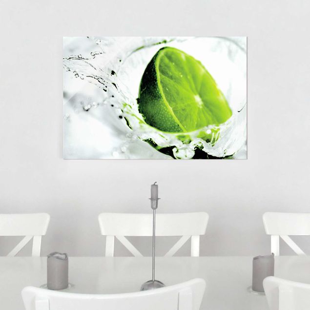 Glasbilder Pflanzen Splash Lime