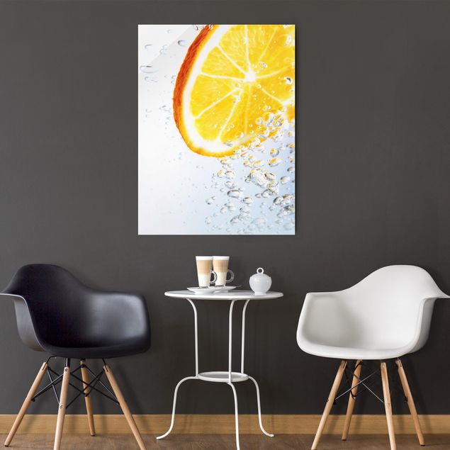 Wandbilder Splash Orange