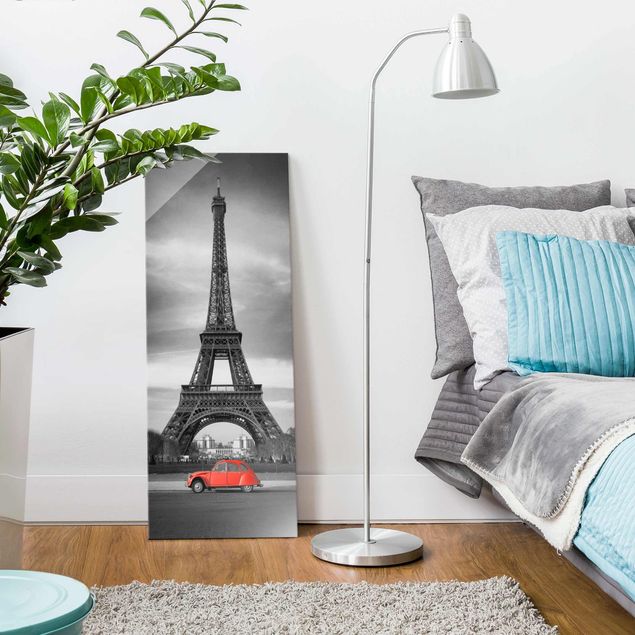 Schwarz-Weiß Glasbilder Spot on Paris