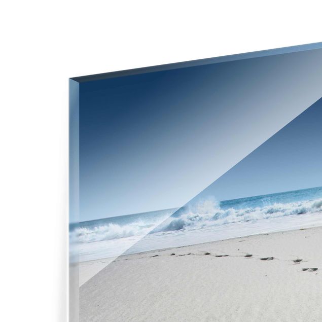 Glasbild - Spuren im Sand - Quadrat 1:1