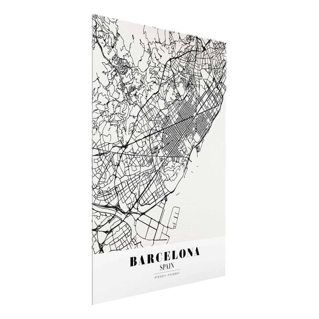 Bilder für die Wand Stadtplan Barcelona - Klassik