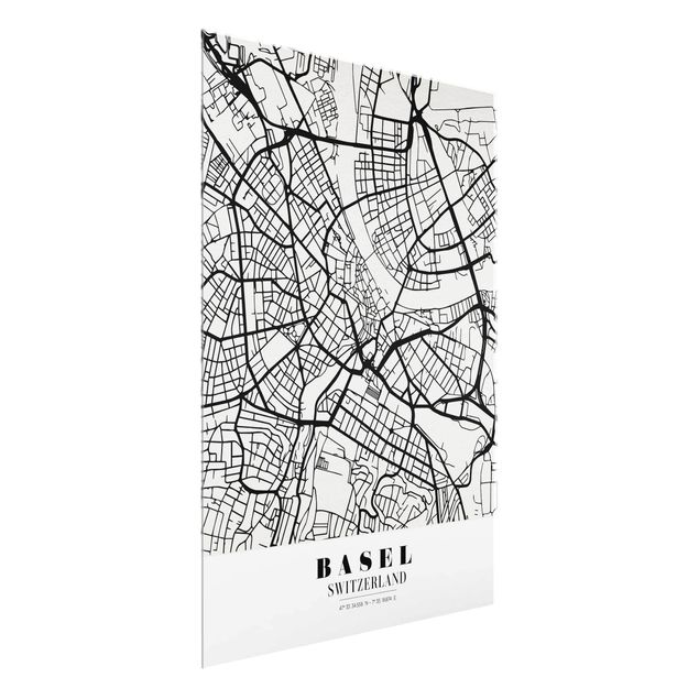 Schöne Wandbilder Stadtplan Basel - Klassik