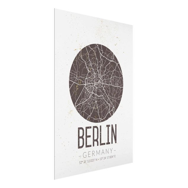Bilder für die Wand Stadtplan Berlin - Retro