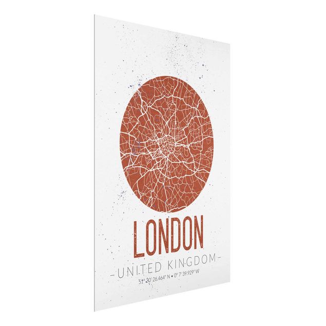 Bilder für die Wand Stadtplan London - Retro