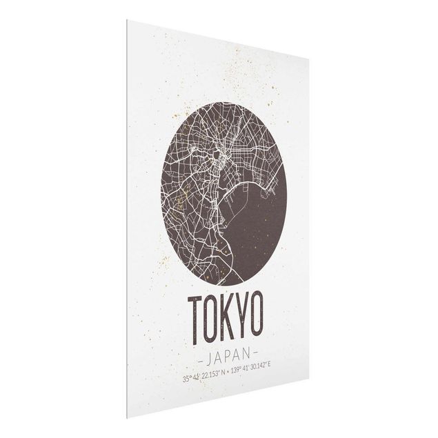 Bilder für die Wand Stadtplan Tokyo - Retro
