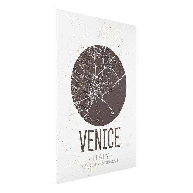Bilder für die Wand Stadtplan Venice - Retro