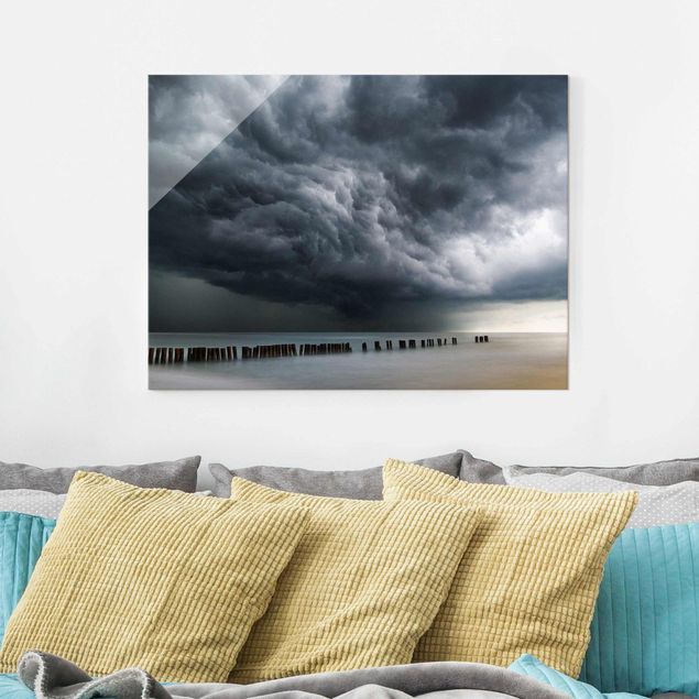 Glasbild Seen Sturmwolken über der Ostsee