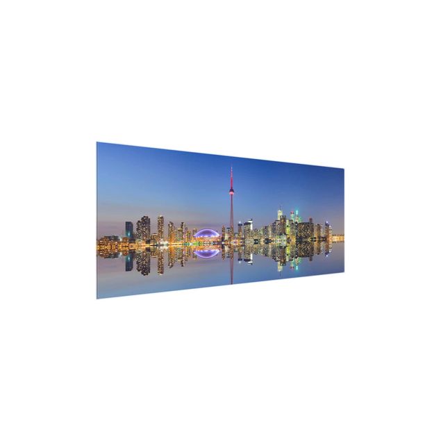 Glas Wandbilder Toronto City Skyline vor Lake Ontario
