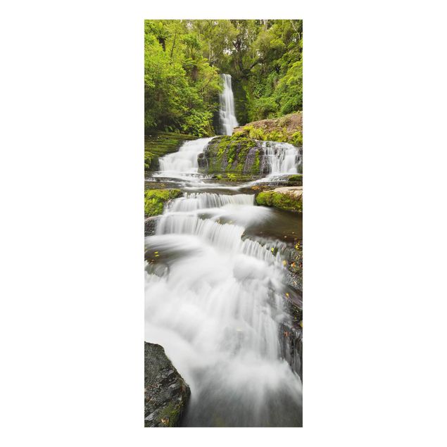 Glasbilder Landschaft Upper McLean Falls in Neuseeland