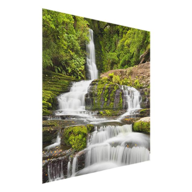 Glasbild Natur Upper McLean Falls in Neuseeland