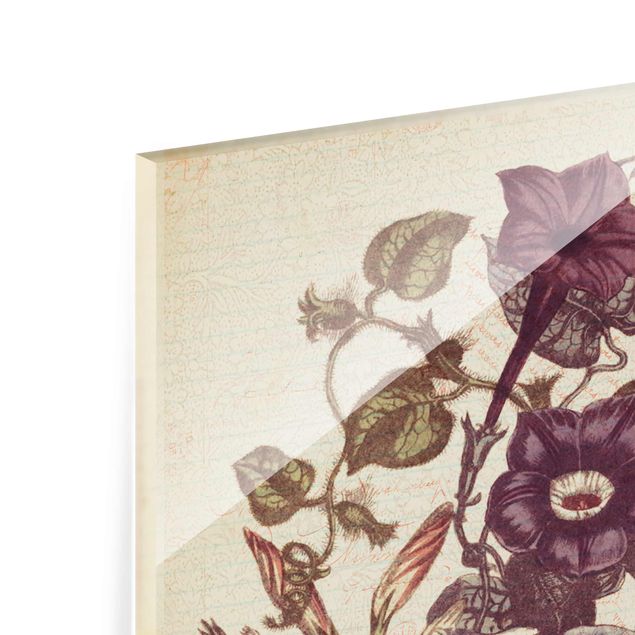 Glasbild - Vintage Memory Blumenstrauss - Hochformat 3:4