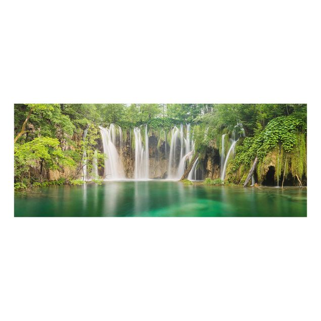 Glasbild Landschaften Wasserfall Plitvicer Seen