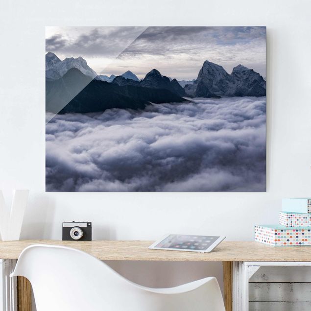 XXL Glasbilder Wolkenmeer im Himalaya
