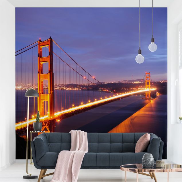 Tapeten modern Golden Gate Bridge bei Nacht