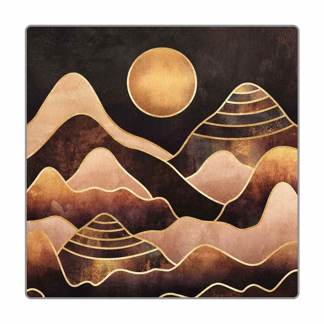 Große Teppiche Goldene Sonne abstrakte Berge