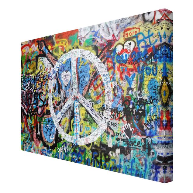 Bilder auf Leinwand Graffiti Wall Peace Sign