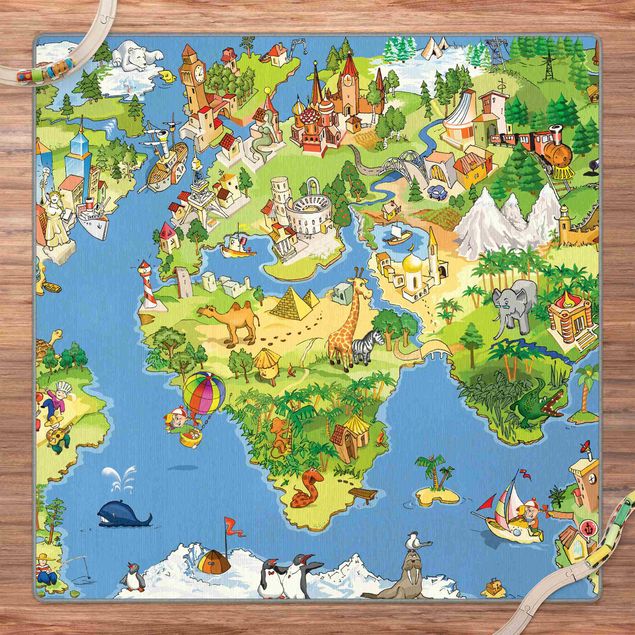 Teppich Weltkarte Great and Funny Worldmap
