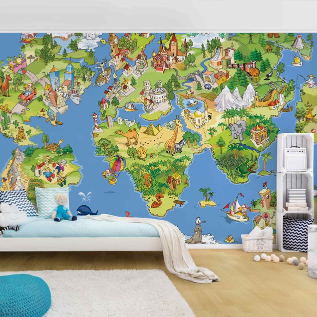 Wandtapete Design Great and funny Worldmap