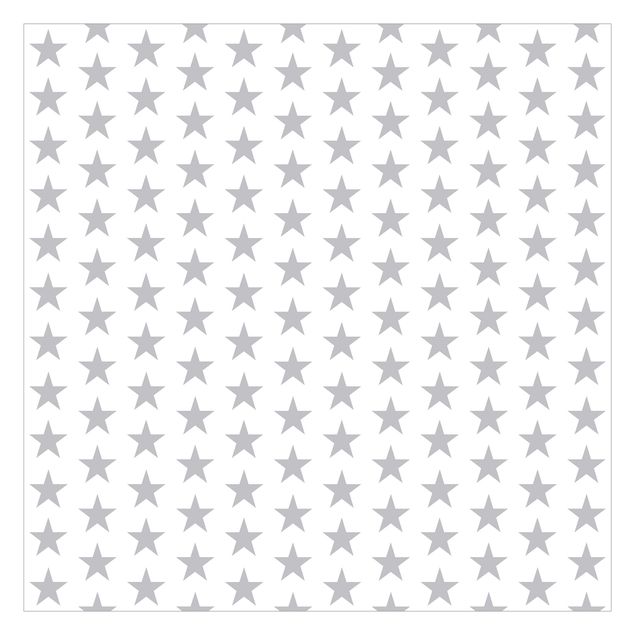 Wandtapete Design Große graue Sterne auf Weiß