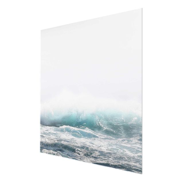 Glasbild - Große Welle Hawaii - Quadrat