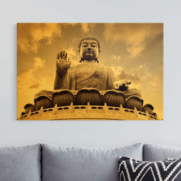 Wandbilder Vintage Großer Buddha Sepia