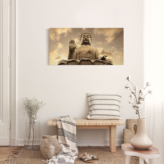Buddha Leinwandbilder Großer Buddha Sepia