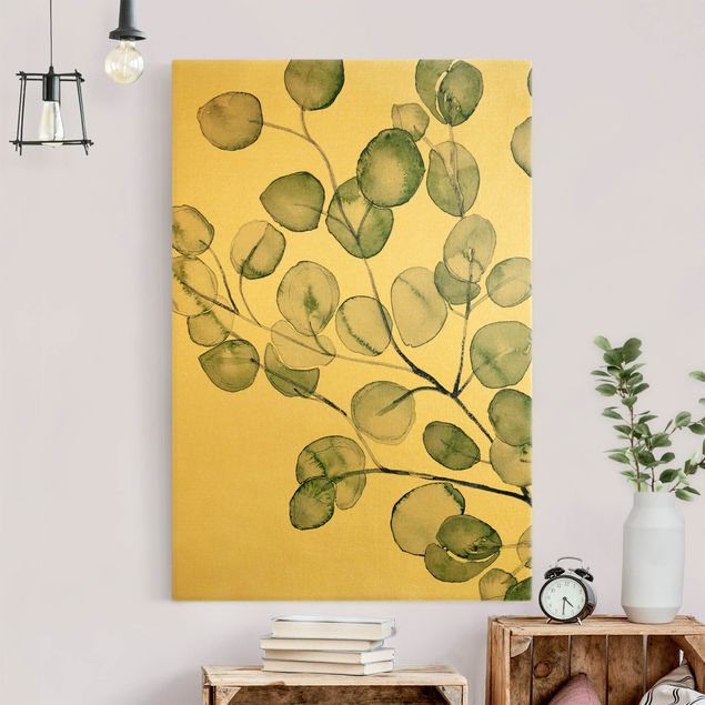Leinwandbilder Blumen Grünes Aquarell Eukalyptuszweig