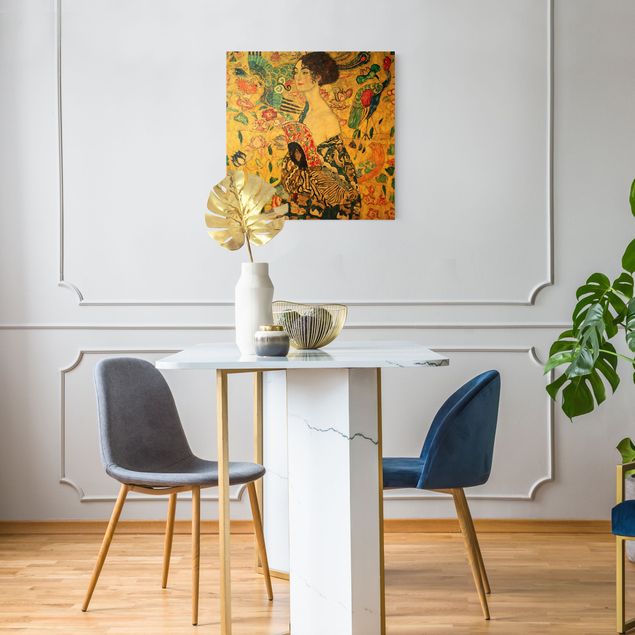 Leinwandbilder Wohnzimmer modern Gustav Klimt - Dame mit Fächer