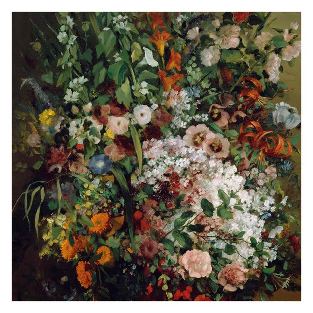 Fototapeten Gustave Courbet - Blumenstrauß in Vase