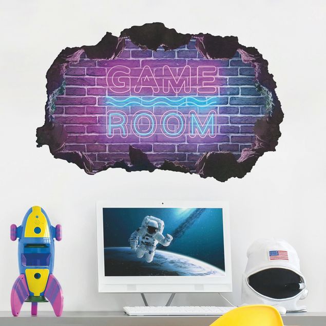 Wandaufkleber Neon Schrift Game Room