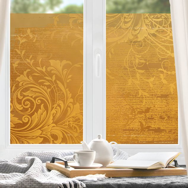 Fensterfolie Muster Goldene Flora