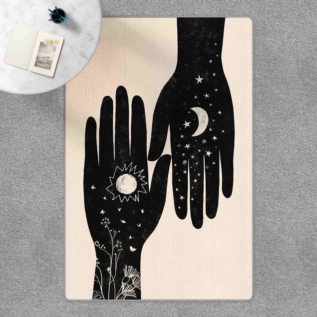 Teppich Orientalisch Hände mit Mond und Sonne