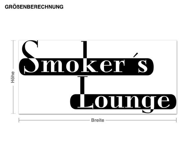 Wandtattoo Zitate Smoker Lounge