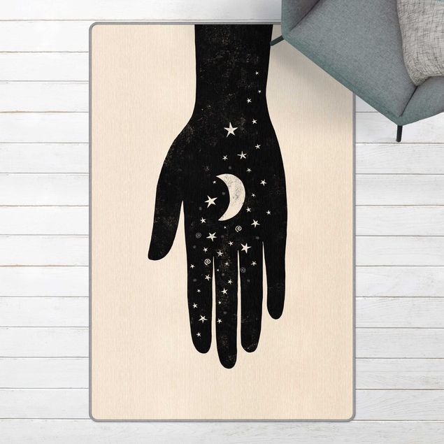 Moderner Teppich Hand mit Mond
