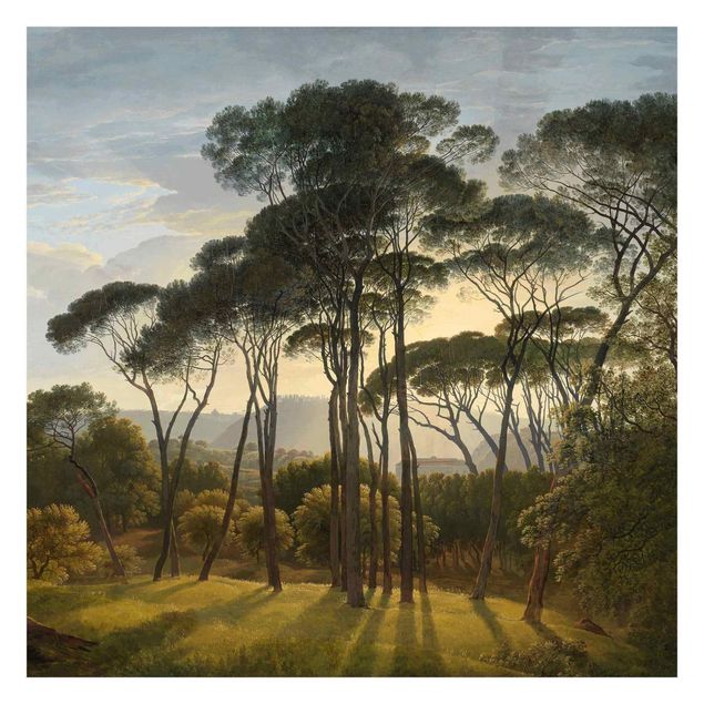 Fototapeten Hendrik Voogd Landschaft mit Bäumen in Öl