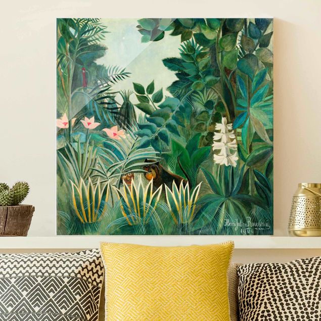 Wandbilder Glas XXL Henri Rousseau - Dschungel am Äquator