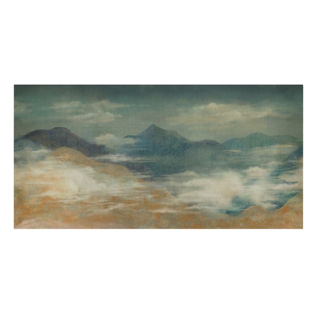 Leinwandbild Kunstdruck Himmelhohe Berglandschaft