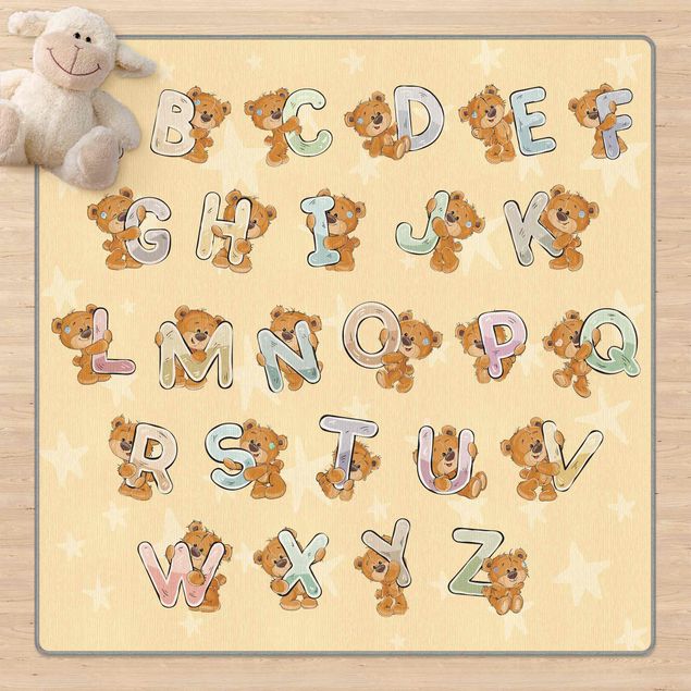 Moderne Teppiche Ich lerne das Alphabet mit Teddy von A bis Z