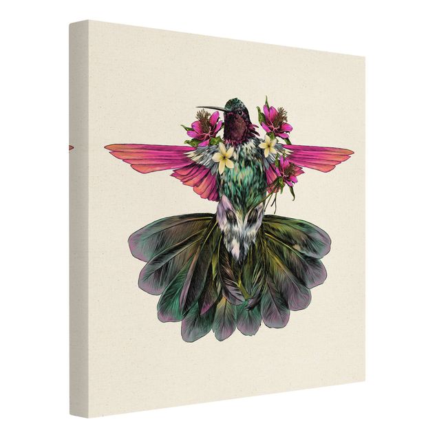 Schöne Wandbilder Illustration floraler Kolibri