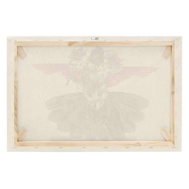 Leinwandbild Natur - Illustration floraler Kolibri - Querformat 3:2