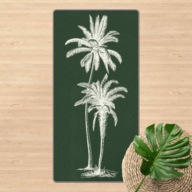 Moderne Teppiche Illustration Palmen auf Grün