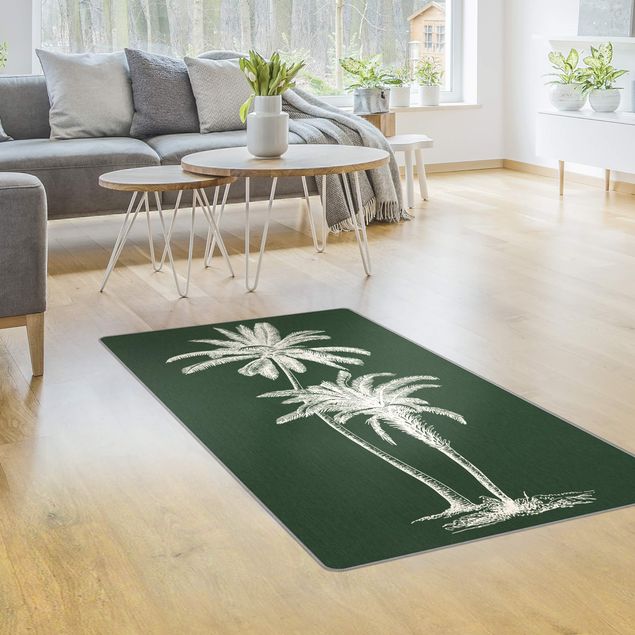 Teppiche Illustration Palmen auf Grün