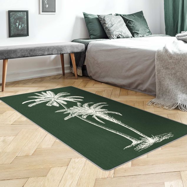 Teppich grün Illustration Palmen auf Grün