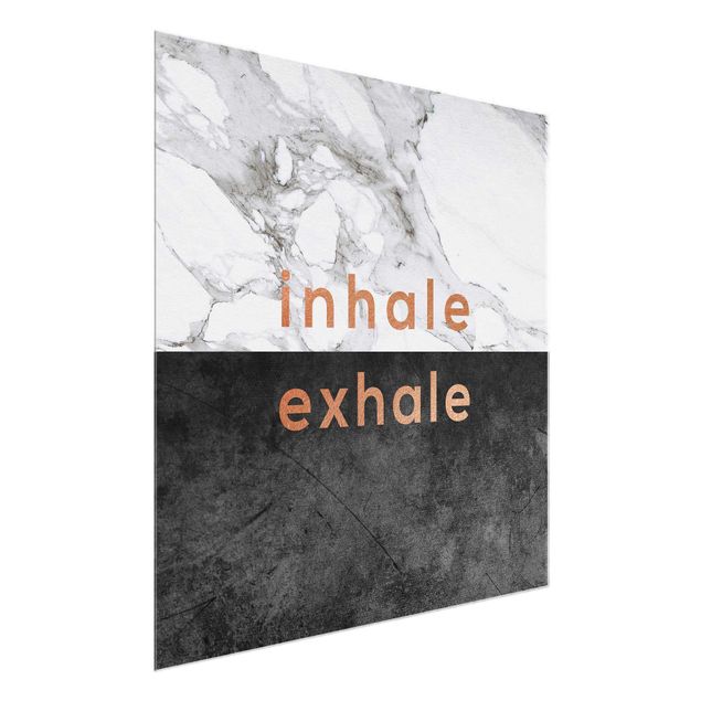 Schöne Wandbilder Inhale Exhale Kupfer und Marmor