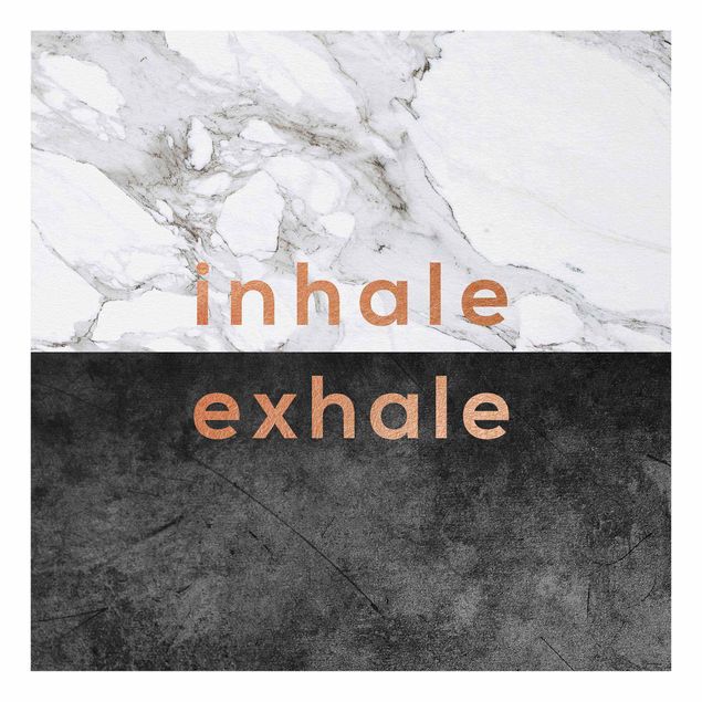 Bilder auf Glas Inhale Exhale Kupfer und Marmor