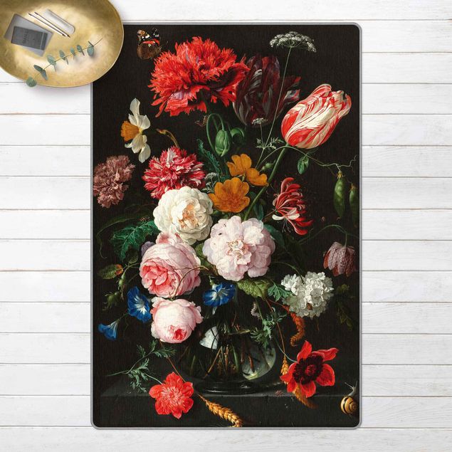 Rokoko Bilder Jan Davidsz de Heem - Stillleben mit Blumen in einer Glasvase