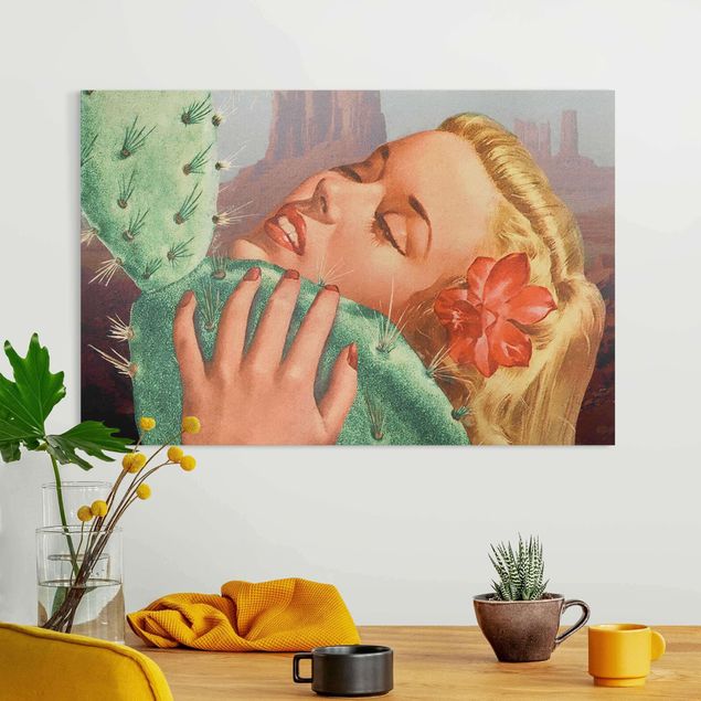Leinwand Bilder XXL Kaktus-Liebe