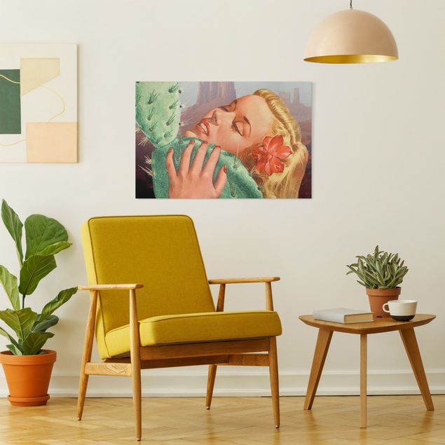 Retro Wandbilder Kaktus-Liebe