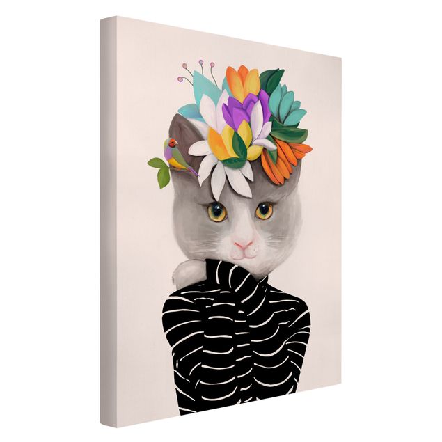 Kunstdrucke auf Leinwand Katze in Rollkragenpullover