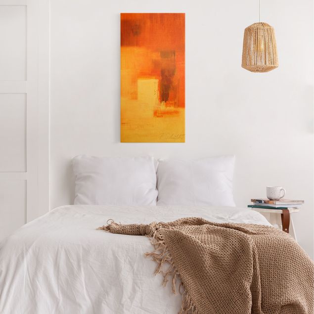 Wandbilder abstrakt Komposition in Orange und Braun 03